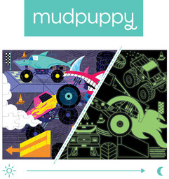 Mudpuppy, Puzzle świecące w ciemności, Monster trucki, 100