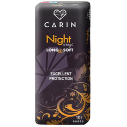 Podpaski higieniczne NIGHT WINGS LONG & SOFT, CARIN