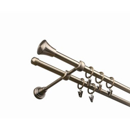 Karnisz podwójny 19/19 mm antyczny mosiądz 200 cm
