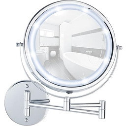 WENKO Power-Loc Lumi lustro ścienne LED, 5-krotne powiększenie,