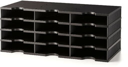 Przegrody na dokumenty/pocztę, 12 przegród, czarny