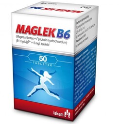 Maglek B6, 51mg Mg+5mg Vit.B6, 50 Tabletek