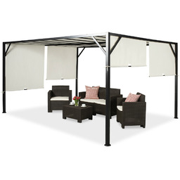 Pergola tarasowa metalowa Santorini 3 x 4m kremowa