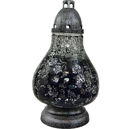 Znicz Witraż New Karafa 36 cm czarno-srebrny Ilumini