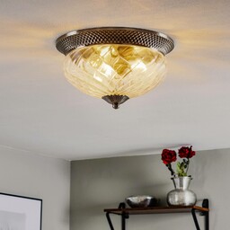 HINKLEY Duża lampa sufitowa Plantation, stary nikiel