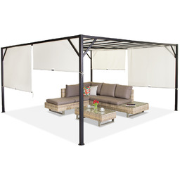 Pergola tarasowa metalowa Santorini 4 x 4m kremowa