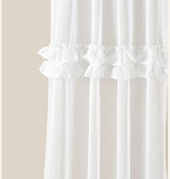 FIRANA Z FALBANAMI FRILLA - BIAŁA 140x250 Przelotka