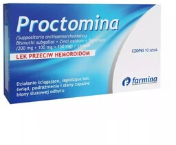 Proctomina czopki doodbytnicze przeciw hemoroidom - 10 sztuk