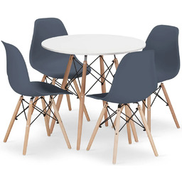 Elior Zestaw biały stół kuchenny 80 cm