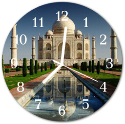 Zegar szklany okrągły Taj mahal