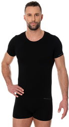 Bezszwowa koszulka męska Brubeck Comfort Cotton SS00990 czarna