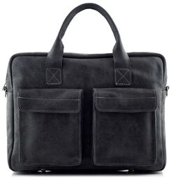 Czarna teczka na laptopa 15,6" skórzana BV82