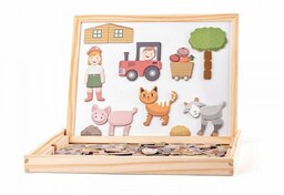 Woody Magnetyczna tablica obustronna ze zwierzętami, 33 x