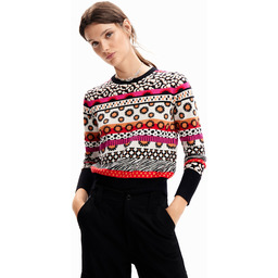 Sweter krótki ornamentalne wzory