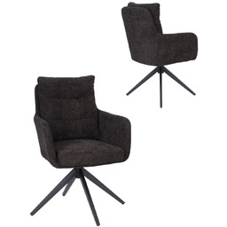 Krzesło obrotowe z podłokietnikami Fioro, czarne