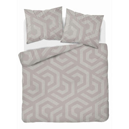 Detexpol Pościel bawełniana 220x200 beżowa geometria 5113 A