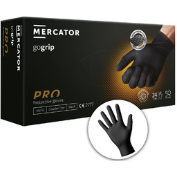MERCATOR gogrip Black bardzo trwałe rękawiczki nitrylowe, rozmiar
