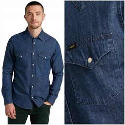 Lee REGULAR WESTERN SHIRT Mid Stone DżINS ciemna