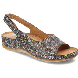 Pollonus Kolorowe Sandały Eleganckie Obuwie Damskie W Kwiaty