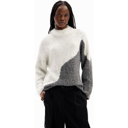 Dwukolorowy sweter oversize