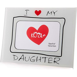 Eurofirany Biała szklana ramka na zdjęcia 23 x