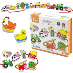 Viga Toys VIGA Drewniana Przeplatanka Klocki Farma