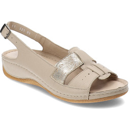 Pollonus Beżowe Sandały Modne Obuwie Damskie