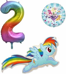 Zestaw 3 balonów foliowych Rainbow Dash my little