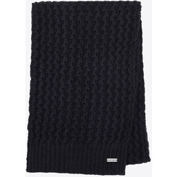 Szalik damski o splocie w delikatny wzór czarny