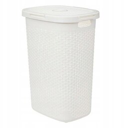 Kosz na pranie 60 l rattan syntetyczny biały