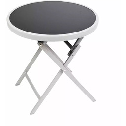 OKRĄGŁY STOLIK STÓŁ SZKLANY OGRODOWY BALKONOWY SKŁADANY SZKLANY