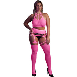 Two Piece with Crop Top and Stockings XL/XXXXL
