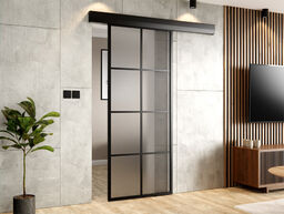 Drzwi Przesuwne Szklane Loft w ramie Satyna +