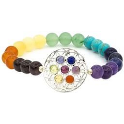 Bransoletka 7 czakr z kwiatem życia