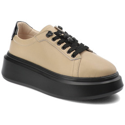 Beżowe Sneakersy Artiker Modne Obuwie Damskie