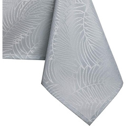 AmeliaHome Obrus plamoodporny wzór roślinny 150x350 cm jasnoszary