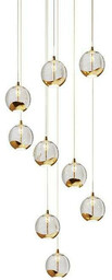 Lucande - Hayley 9 Lampa Wisząca Clear/Gold