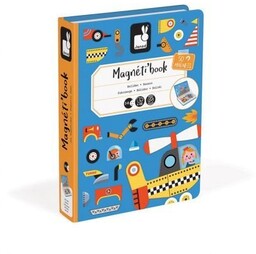 Janod, układanka magnetyczna Magnetibook - Pojazdy