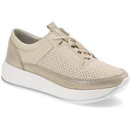 Beżowe Sneakersy Artiker Sportowe Obuwie Damskie