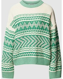 Sweter z dzianiny ze wzorem w zygaki