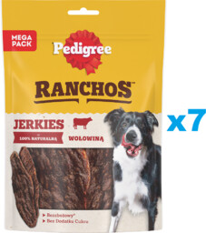 PEDIGREE Ranchos Jerkies z wołowiną 7x180 g bezzbożowa