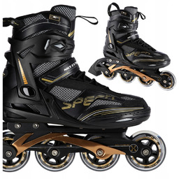 Rolki Rekreacyjne Łyżworolki Kauczukowe Kółka ABEC-9 Czarne Nils