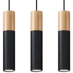 Lampa wisząca PABLO 3L czarna SL.0634 - Sollux