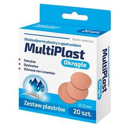 Rodzina Zdrowia MultiPlast Wodoodporne plastry z opatrunkiem okrągłe,