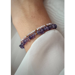 Pakamera Zestaw Dwóch Bransoletek z zapięciem - Ametyst,