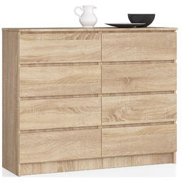Komoda K 120 cm 8 Szuflad Pk Dąb