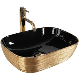 Rea Umywalka nablatowa Rea Belinda BLACK BRUSH GOLD