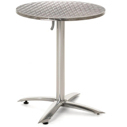 SKŁADANY STÓŁ BISTRO OKRĄGŁY 60CM SREBRNY NA OGRÓD