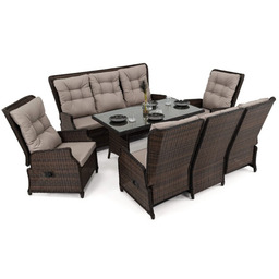 Zestaw mebli ogrodowych rozkładany ALICANTE BIG brązowy technorattan,