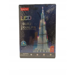 Puzzle 3D 136 Elementów. Burj Khalifa Led Cubicfun